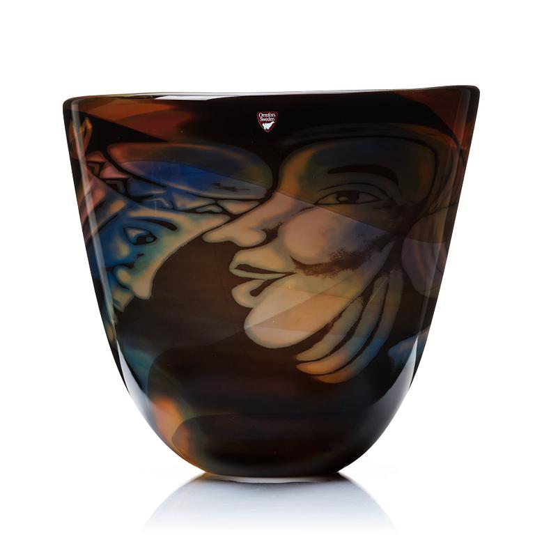 Eva Englund, a 'Graal' glass vase, Orrefors, Sweden.