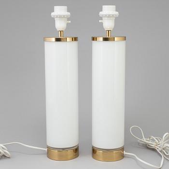 A pair of glass table lights from Bergboms, 1960's/70's.
