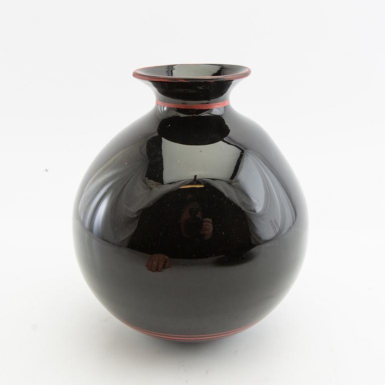 Vase and bowl Åfors 1930s/40s painted glass.