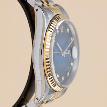 Rolex, Datejust, "Blue Diamond Vignette Dial", ca 1990.