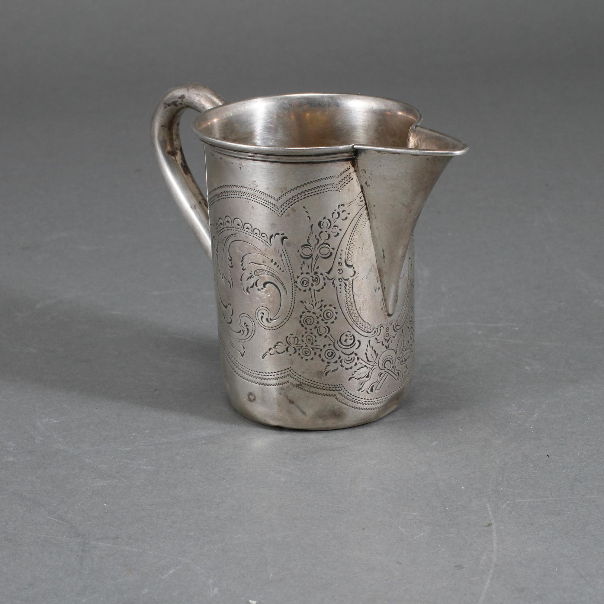 GRÄDDKANNA, silver, 1800-tal. Vikt ca 75 gram.