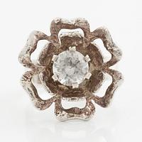 Theresia Hvorslev, ring, sterling silver with a white stone, Lidköping 1972.