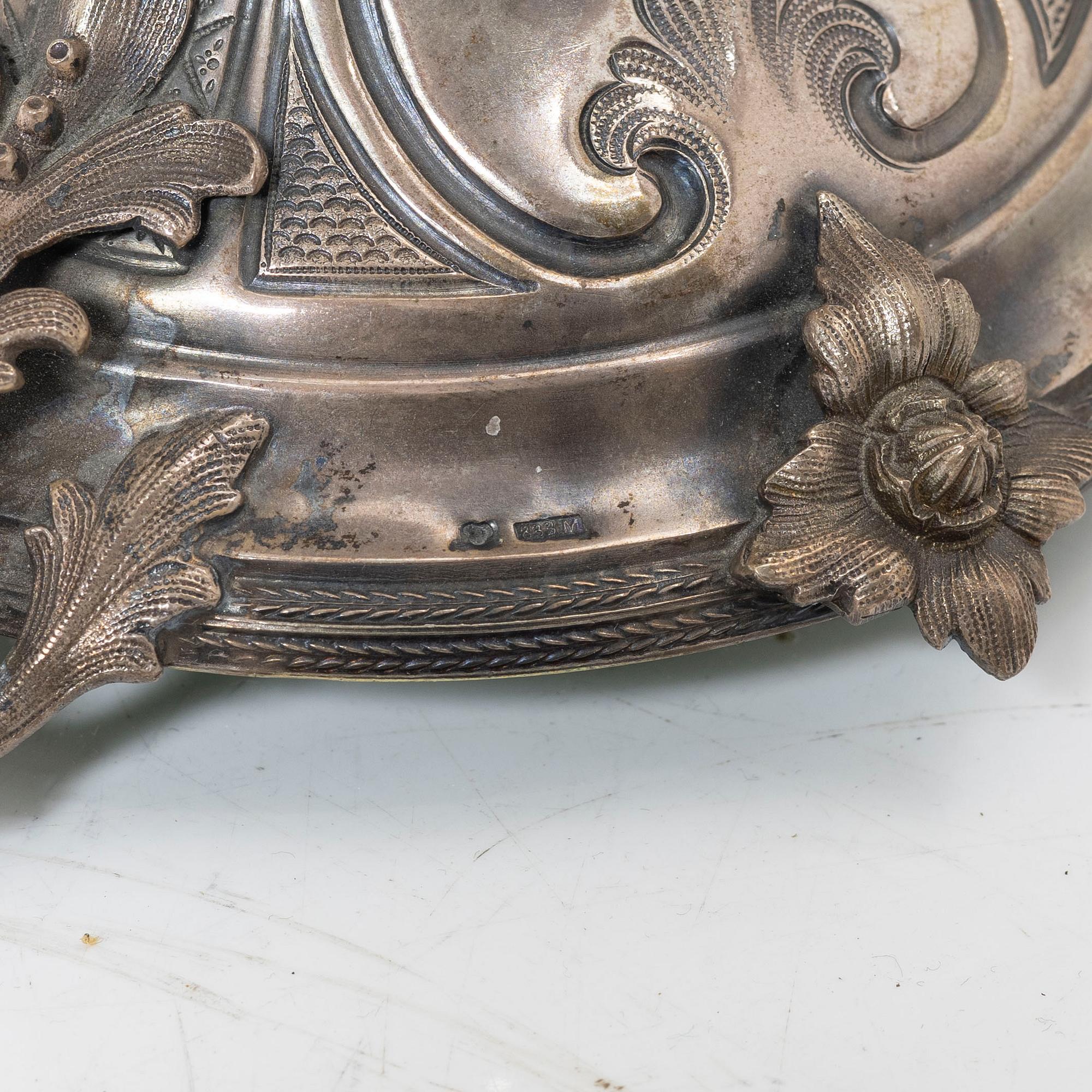 Essay bowl, silver and glass, circa 1900.