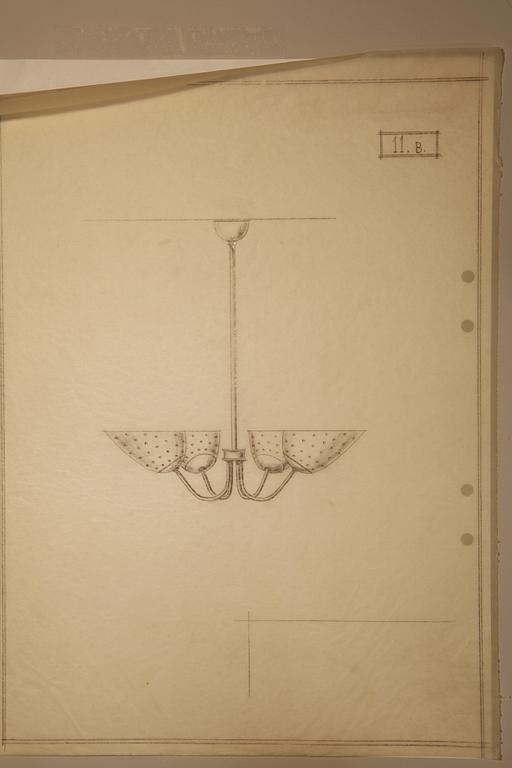 Hans Bergström, takkrona, ateljé Lyktan, Åhus 1930-40-tal.