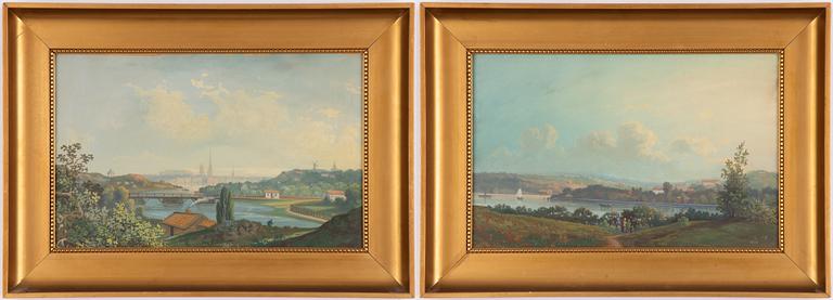 Svensk konstnär, 1800-tal, Vy mot Stockholm/I Stockholms utkanter, ett par.