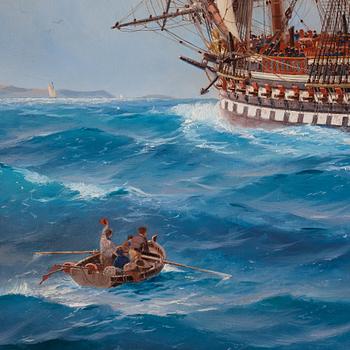 Jacob Hägg, Franskt linjeskepp till segel.