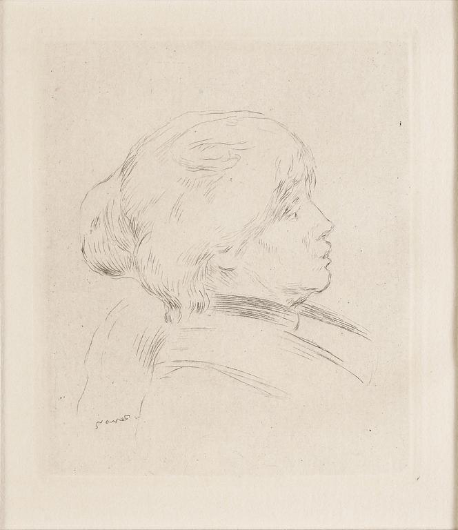 PIERRE-AUGUSTE RENOIR, etsning, motiv från 1892, tryckt ca 1923, signerad i plåten.