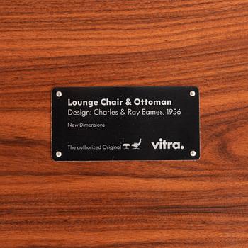 Charles & Ray Eames, Armchair with ottoman, "Lounge chair", Vitra, 21st century.