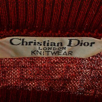 CHRISTIAN DIOR, a wine red monogrammed sweater i wool and blend material.