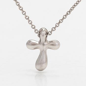 Tiffany & Co, Elsa Peretti, a platinum cross pendant necklace.
