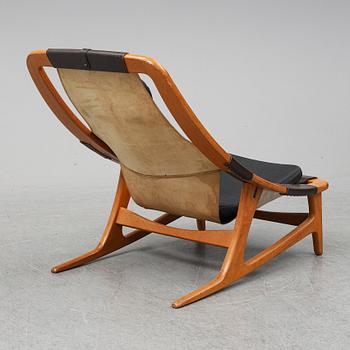 ARNE TIDEMAND RUUD, a teak and leather 'Holmenkollen'/'3030' easy chair, A/S Inventar, Gjövik, 1960's.