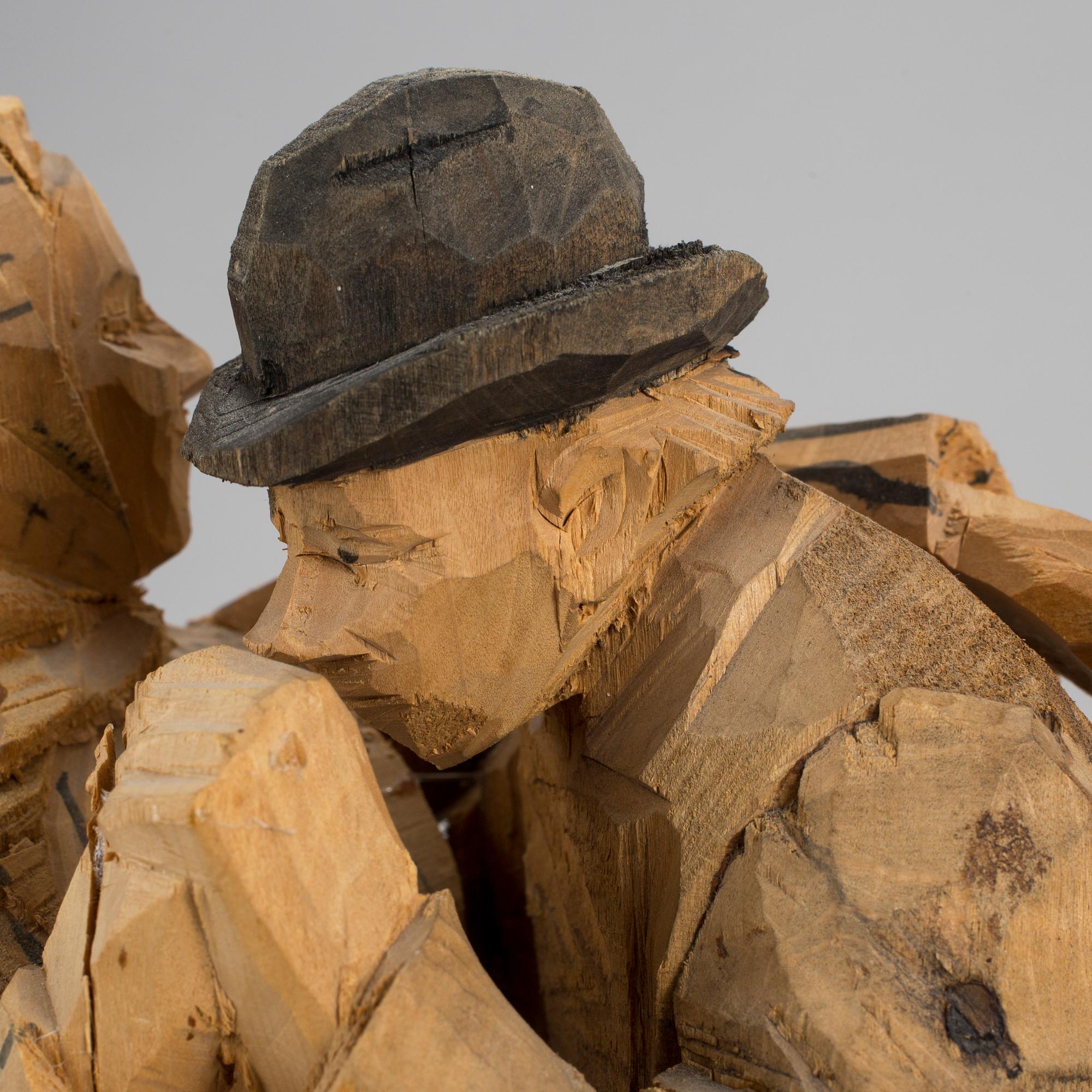 AXEL PETERSSON DÖDERHULTARN, skulptur, snidat trä, stämpelsignerad.