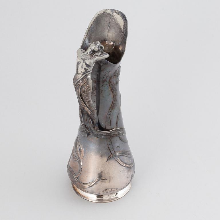 WÜRTTEMBERGISCHE METALLWARENFABRIK, kanna, jugend, försilvrad metall, Tyskland, 1900-talets början.