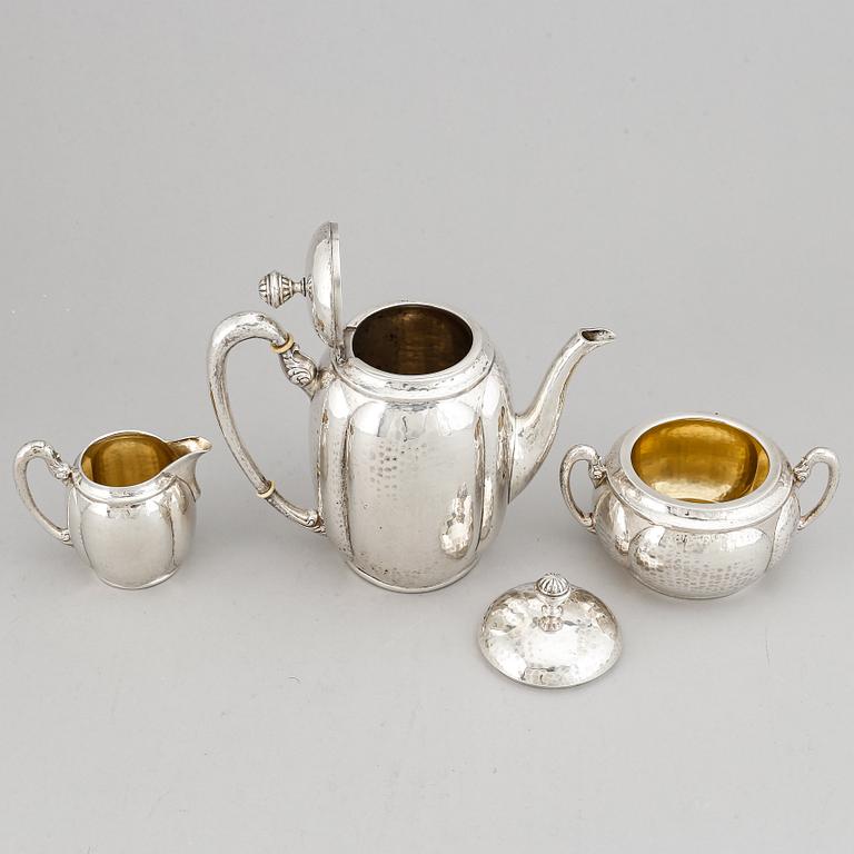 Claes E Andren, kaffeservis, 3 delar, silver. Göteborg 1921.