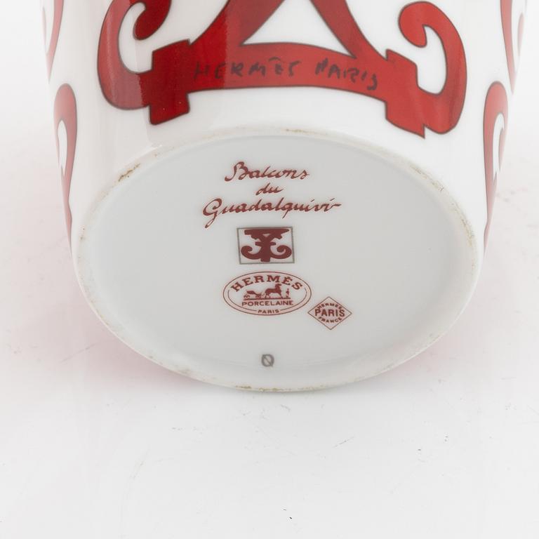 Hermès, nine-piece tea- and coffee porcelain service, 'Balcon du Guadalquivir', Paris France.