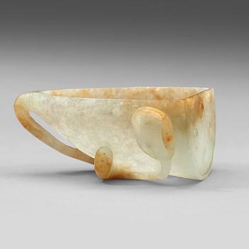 584. A Chinese nephrite brush washer, early 20th Century.