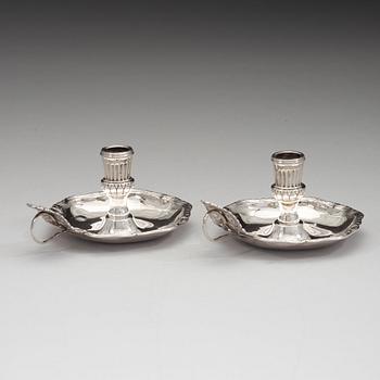Jonas Yman, nattljusstakar, ett par, silver, Växjö 1783, rokoko.
