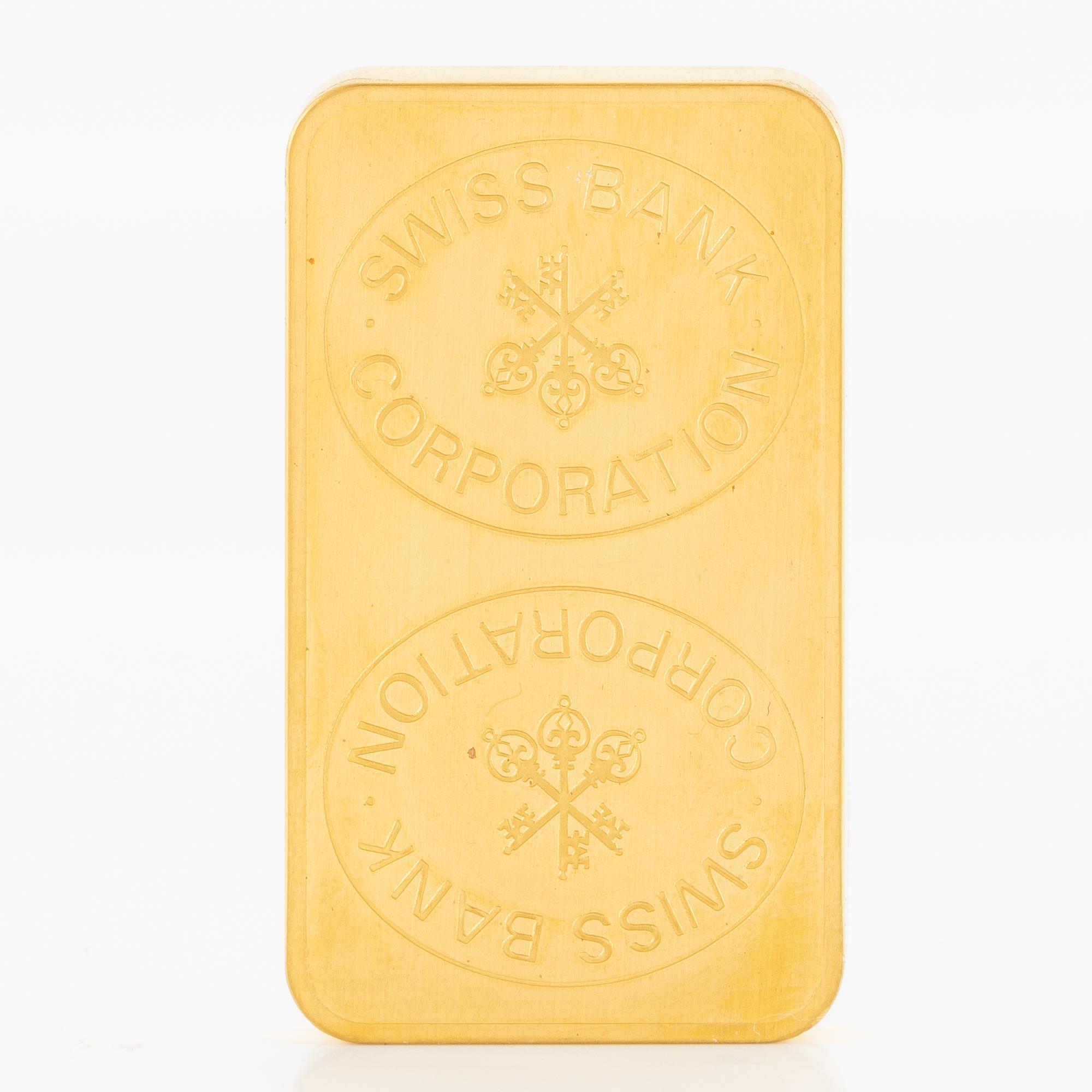 Gold bar, 24K gold, weight 100 g.