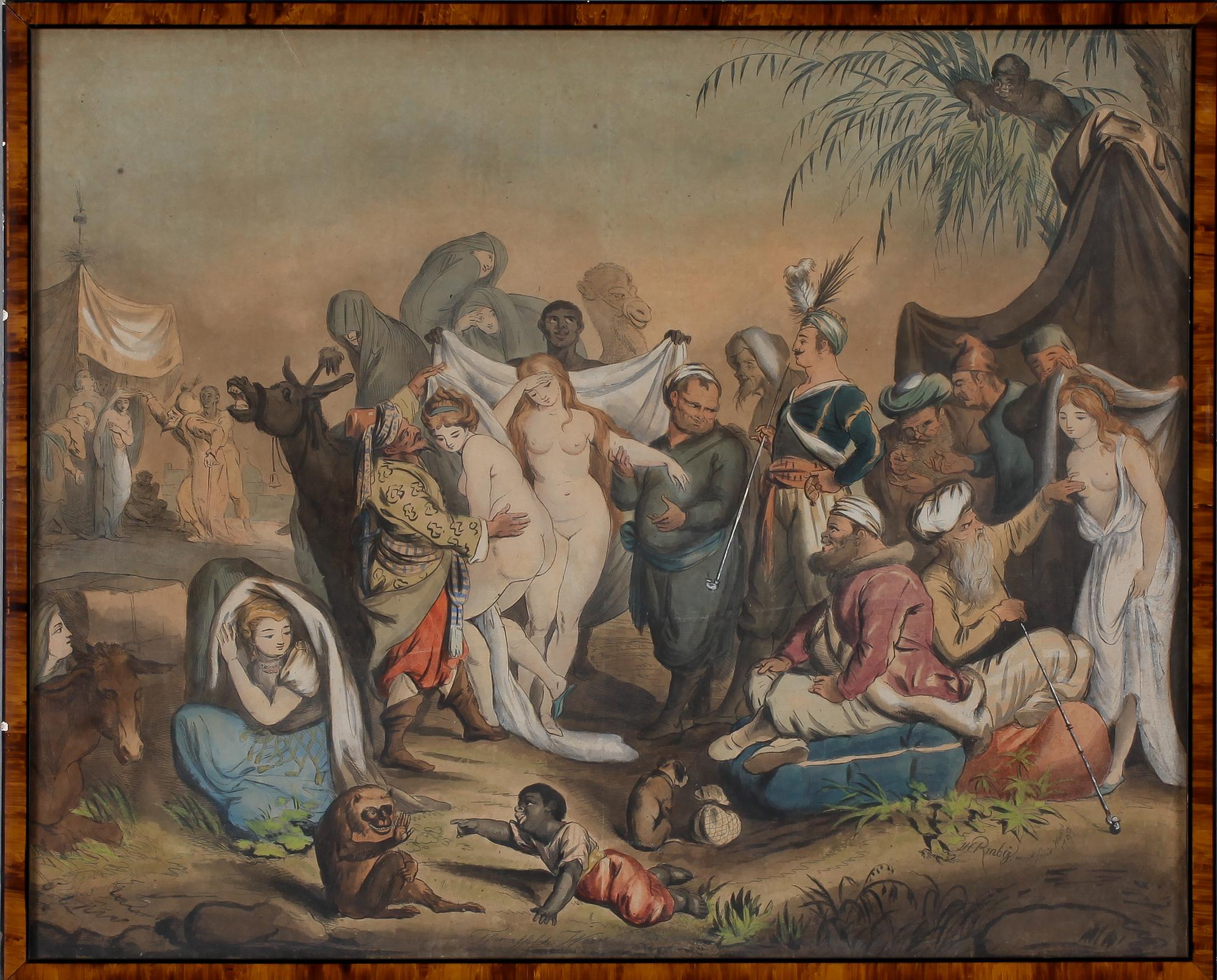 OKÄND KONSTNÄR, blandteknik, 1800-tal.