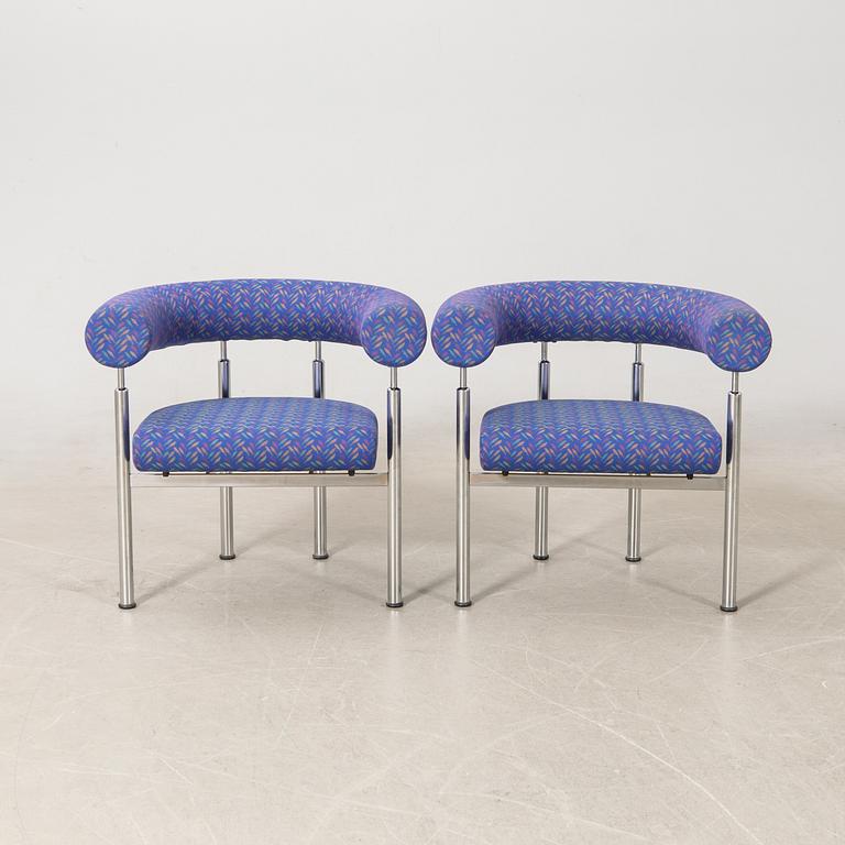 Johannes Foersom & Peter Hiort-Lorentzen, armchairs a pair "Cobra", Erik Jörgensen Furniture Factory, Denmark 1990s.