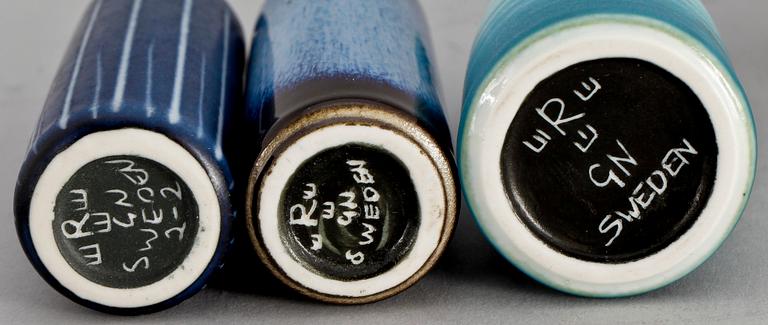 MINIATYRER, 5 st, stengods, Rörstrand. Sign.