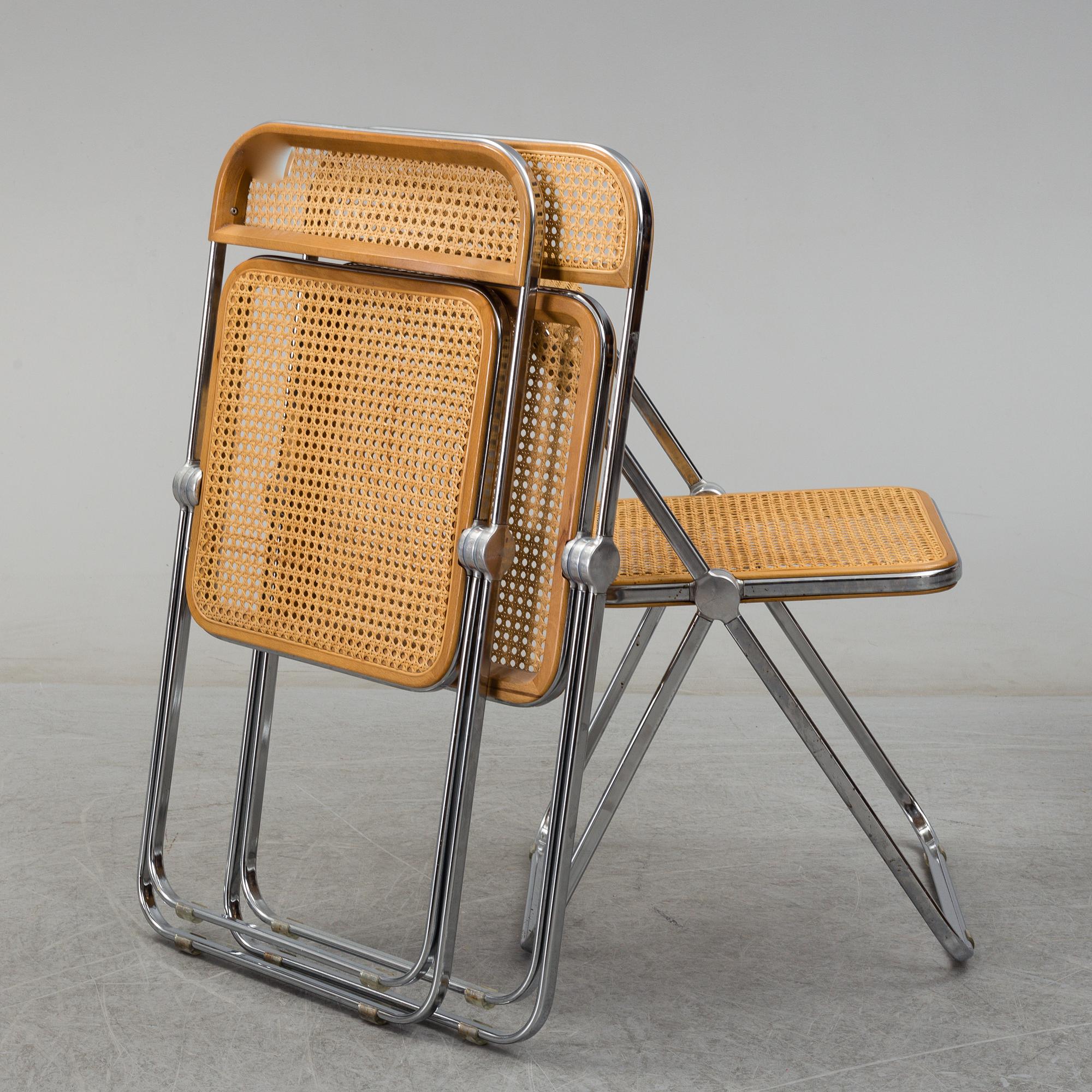 Six 'Plia Folding Chair' by Giancarlo Piretti, Anonima Six 'Plia Folding Chair' by Giancarlo Piretti, Anonima