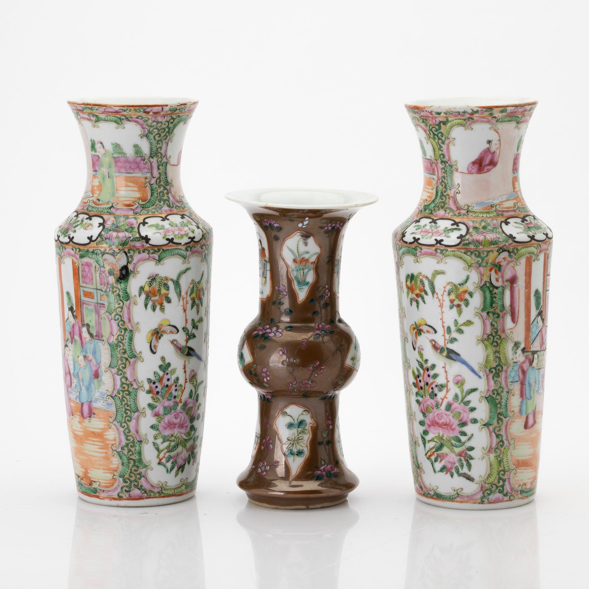 Parti porslin, 2+1 delar, Kina, bland annat Kanton, 1700/1800-tal.