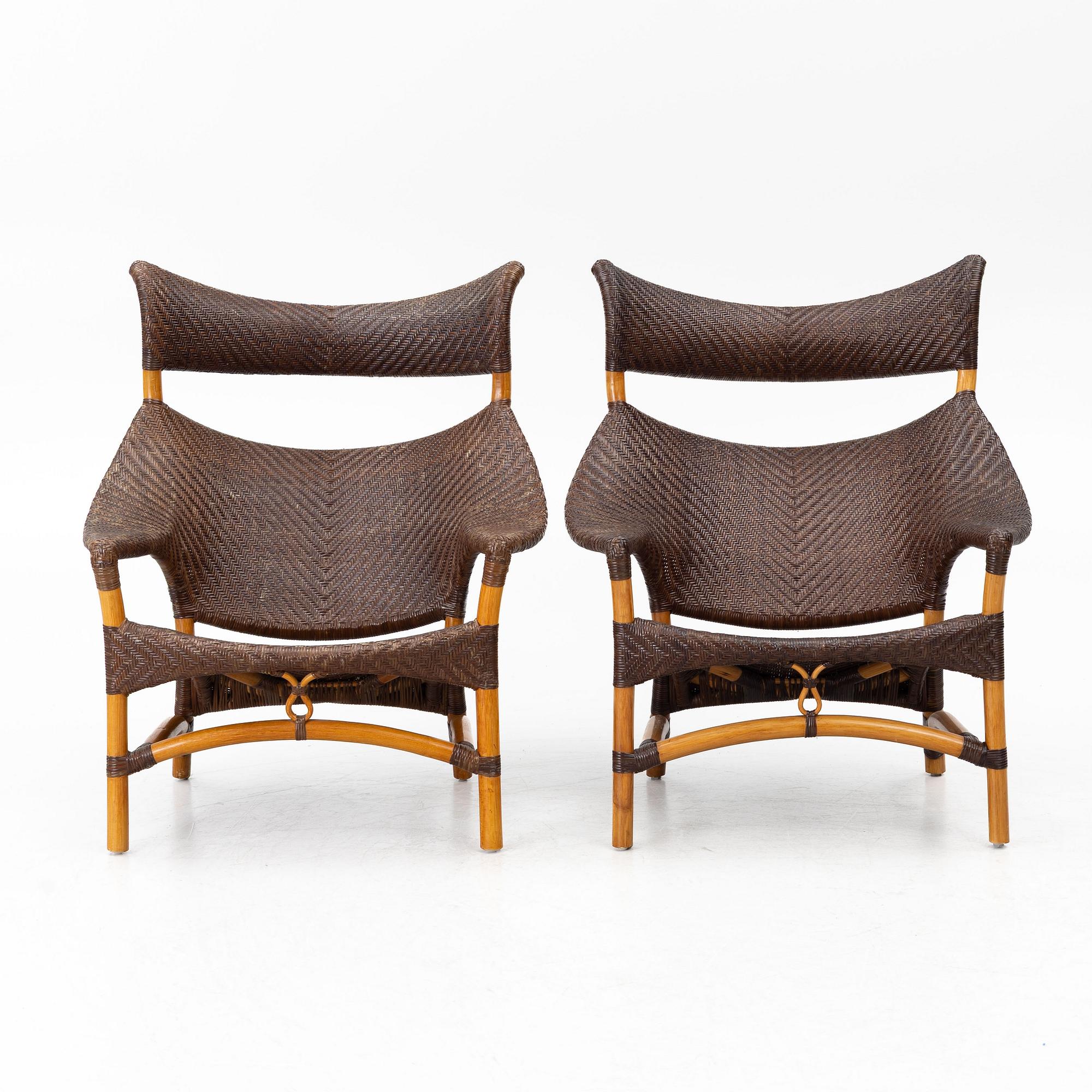 Yuzuru Yamakawa, A pair of 'CL-261' armchairs, Yamakawa Rattan Japan Inc, 2000s.