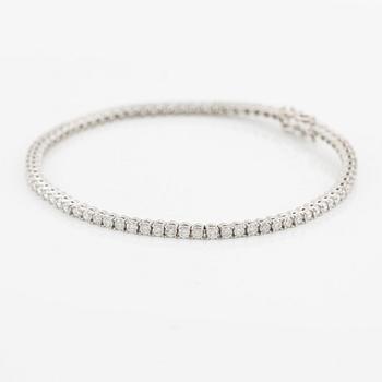 Tennis bracelet, 18K white gold with brilliant-cut diamonds.