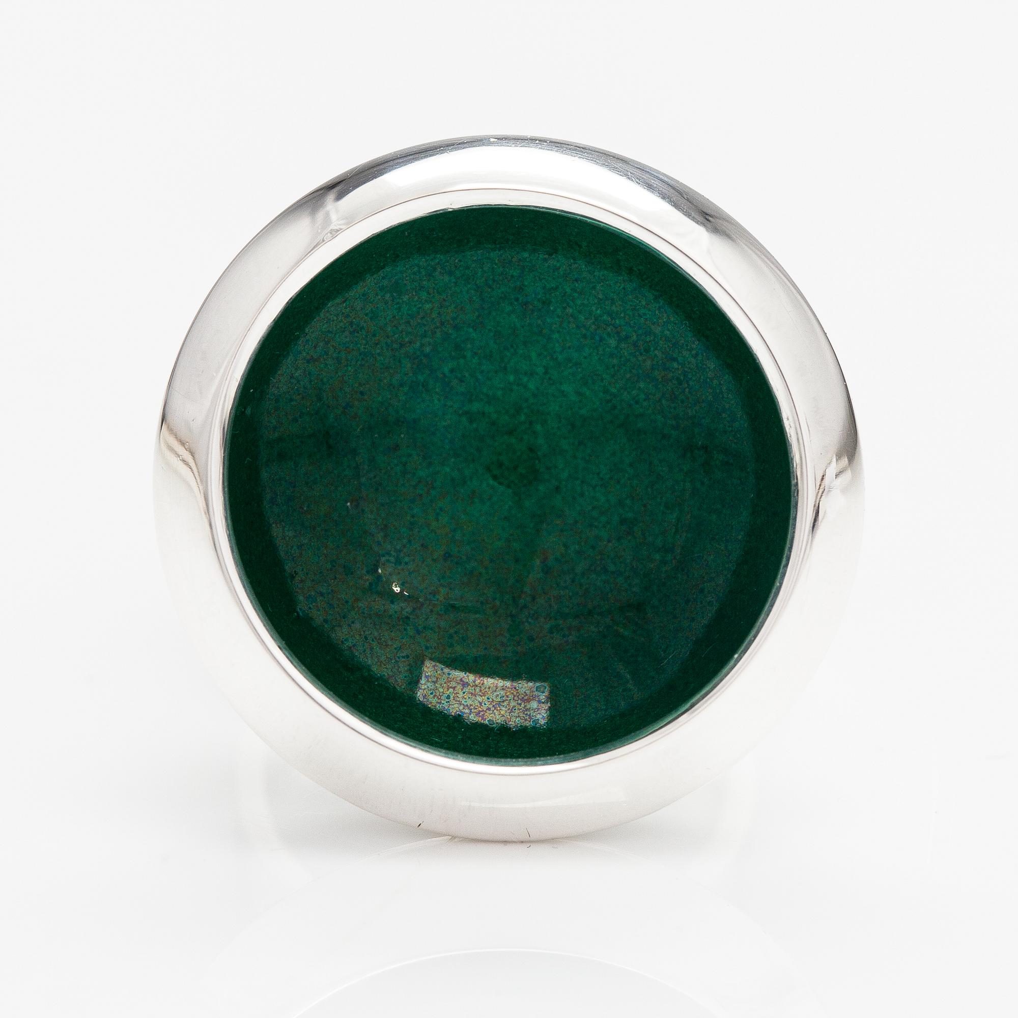 A silver and enamel ring. Kultateollisuus, Turku 1972.