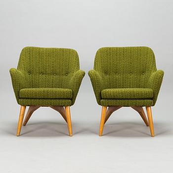 Carl Gustaf Hiort af Ornäs, fåtöljer, ett par, "Pedro", för Puunveisto Oy - Träsnideri Ab, 1950-tal.,