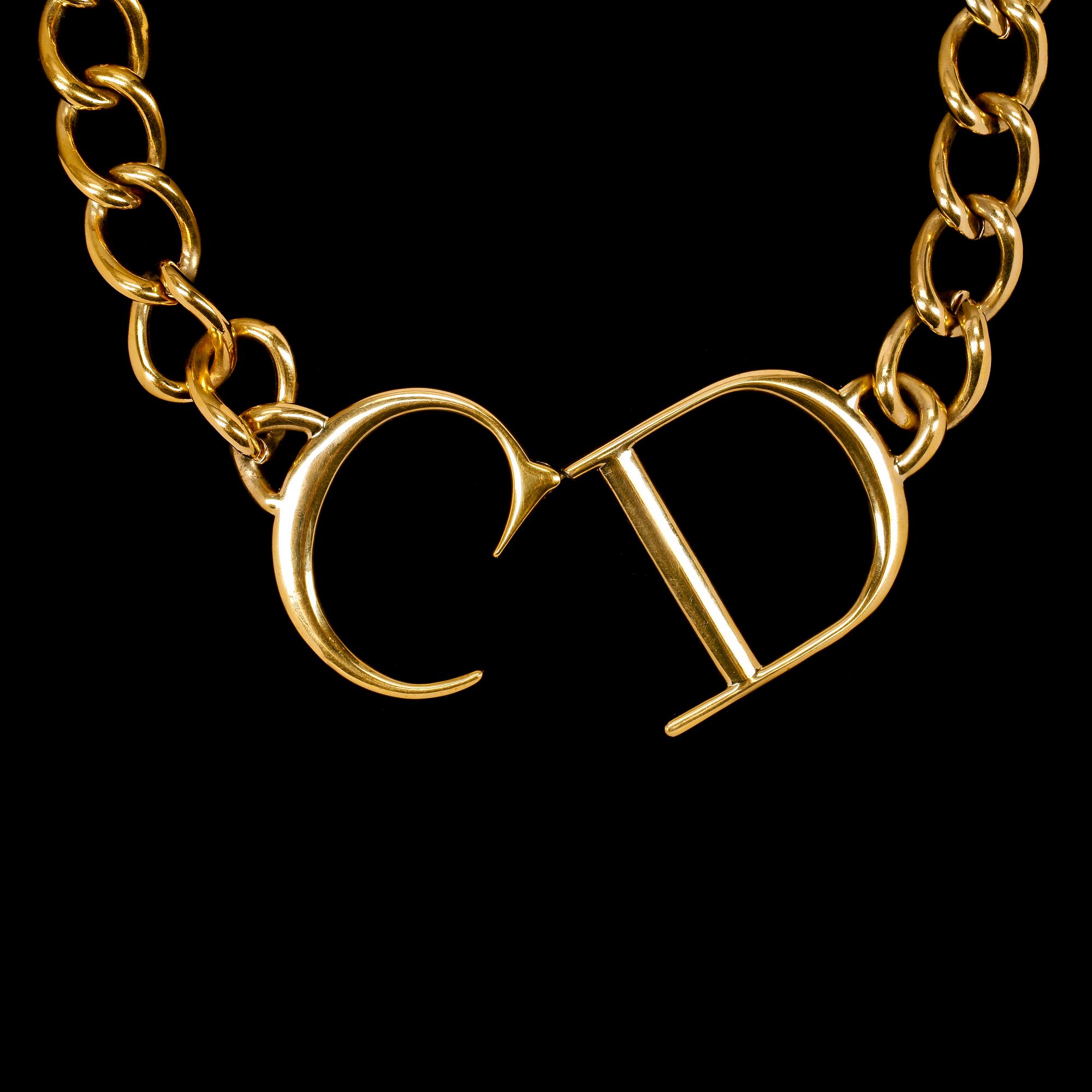 A 1980s golden necklace by Christian Dior.