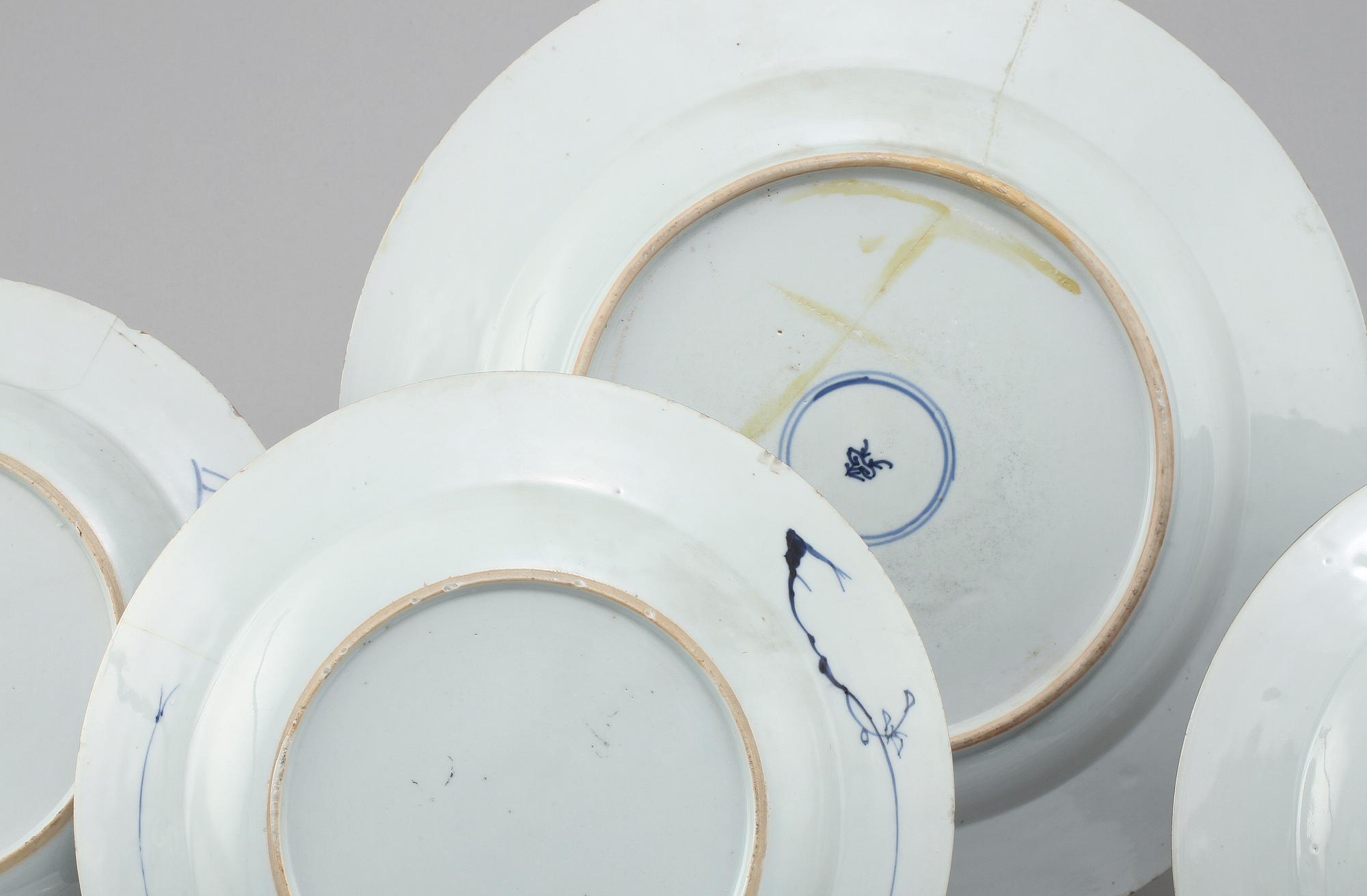 PARTI PORSLIN, 9 delar, porslin, Kina, 1700-tal.