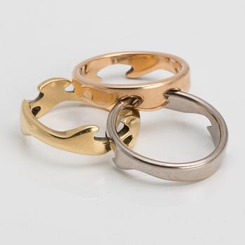 GEORG JENSEN, "Fusion", rings, 18K gold.