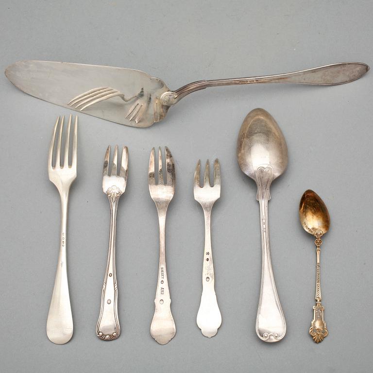 BESTICKSERVISDELAR, 41 delar, silver, bla K Anderson, mestadels 1900-tal. Totalvikt: ca 1060 gram.