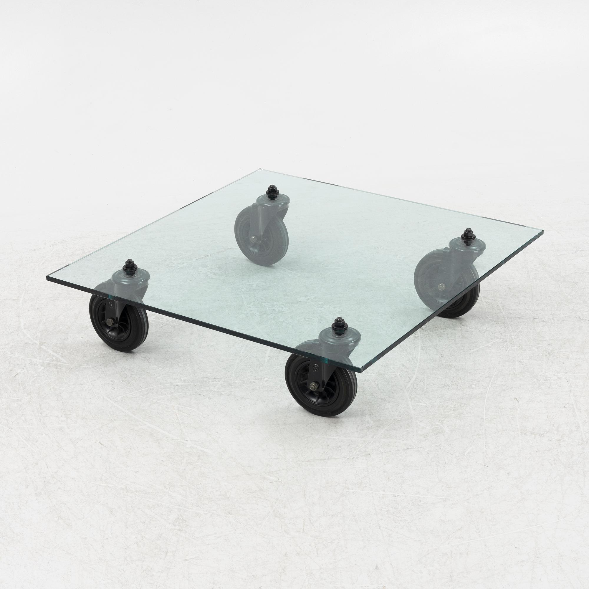 Gae Aulenti, coffee table, "Tavolo con Ruote", Fontana Arte, Italy, late 20th/early 21st century.