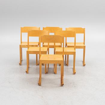 Sven Markelius, six chairs, "The Orchestra Chair".