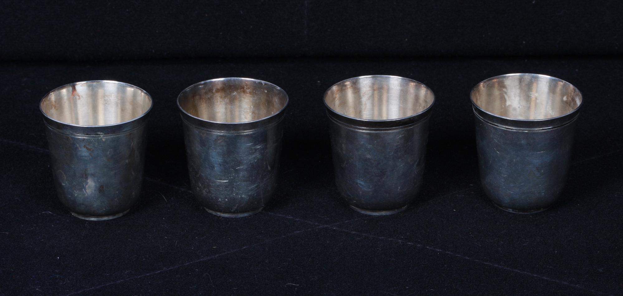 SUPKOPPAR, 4 st. Silver, K&EC, Göteborg, 1960.