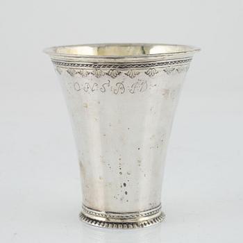 Conrad Heitmüller, bägare, silver, Nyköping 1772. Rokoko.