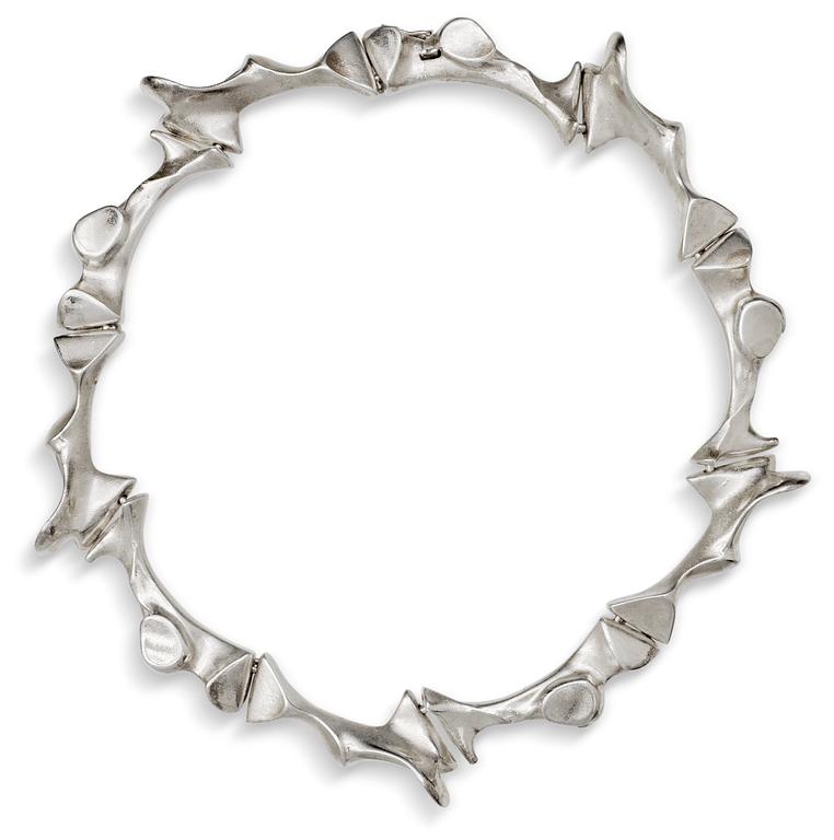A Björn Weckström - Lapponia sterling "Space Silver" necklace, Finland 1976.