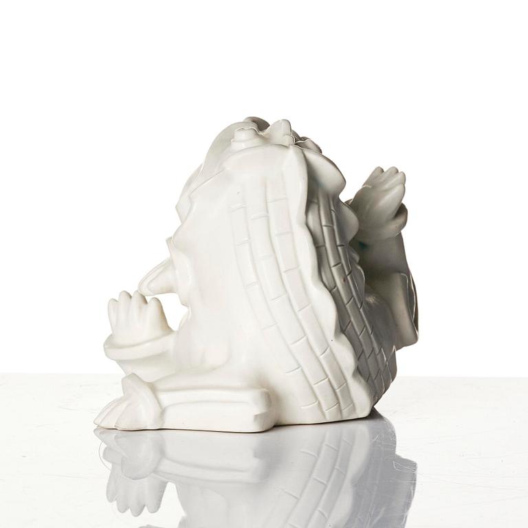 Wilhelm Kåge, a set of two stoneware sculptures of dragon puppies, Gustavsberg, 1940s.