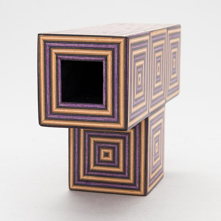 ALEKSI PUUSTINEN, 'T-Block' art object, signed.