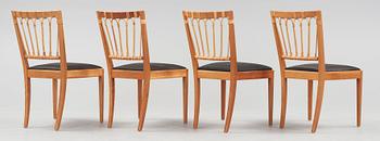 A set of four Josef Frank mahogany and rattan chairs, Svenskt Tenn, model 1165.
