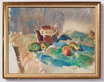 Olle Skagerfors, Still life with jug and fruits.