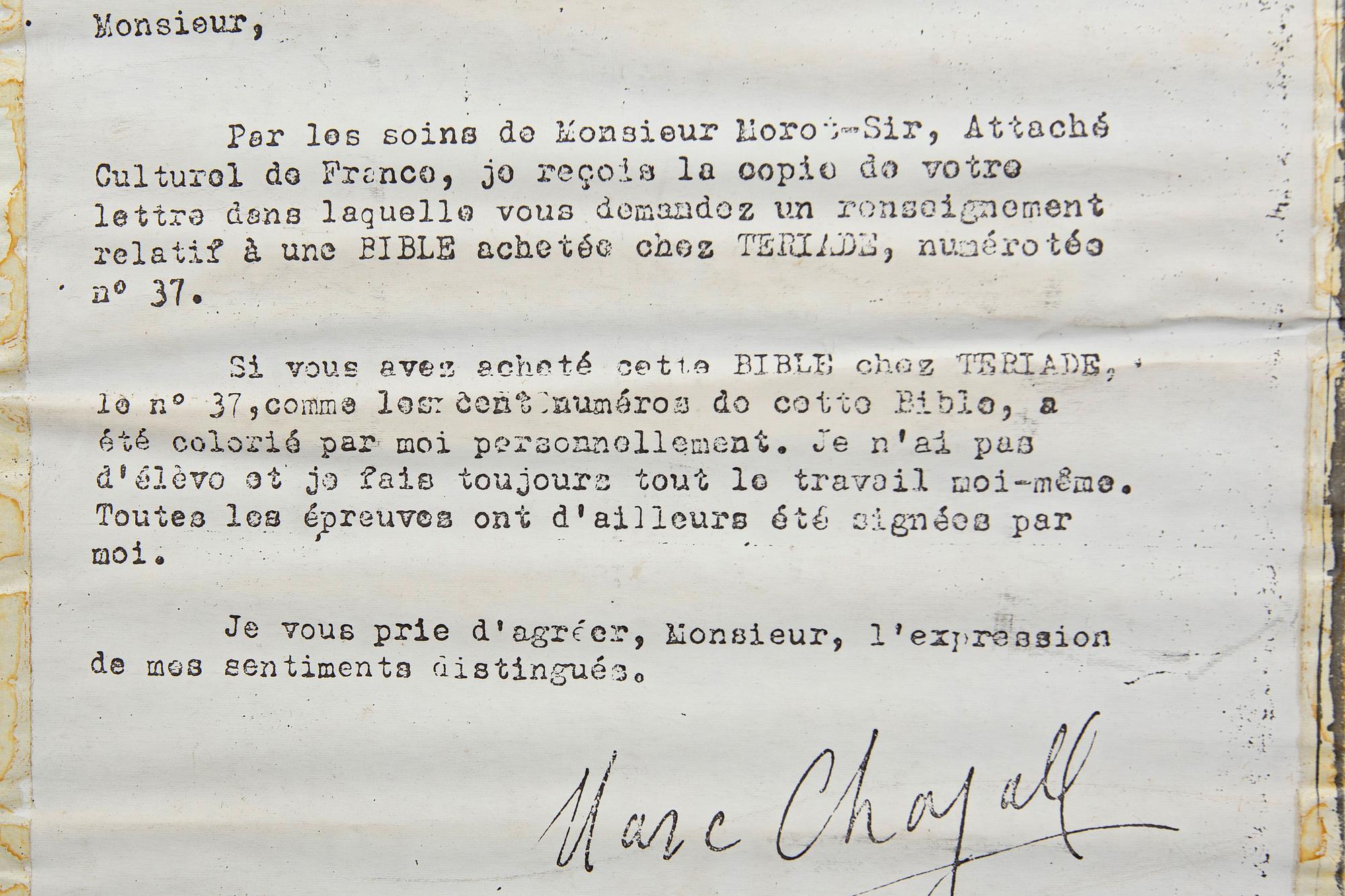 Marc Chagall, handkolorerad etsning, signerad 75/100.