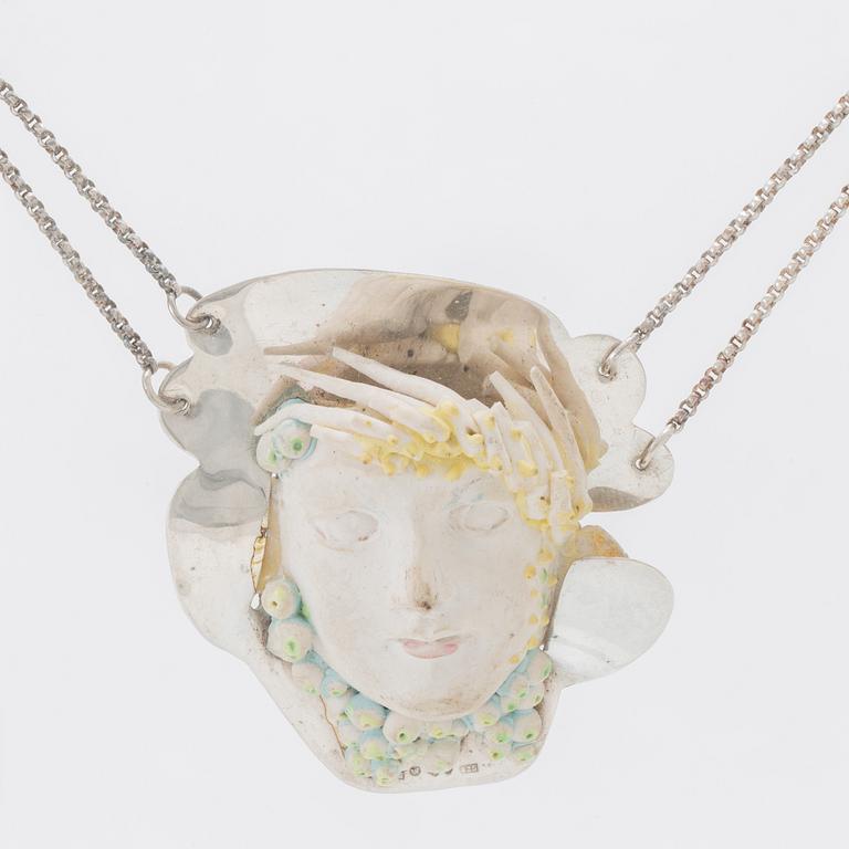 Berit Johansson and Lasse Frisk, necklace silver and ceramic.