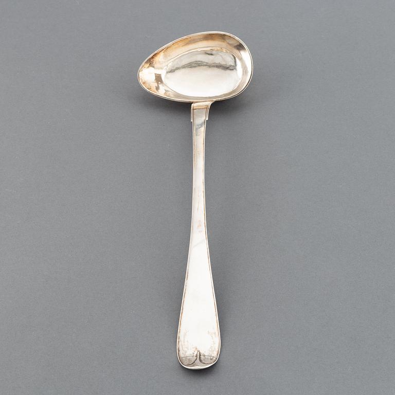 A Swedish 19th century silver spupe-laddle, mark of GO Sjoberg, Falun 1815.