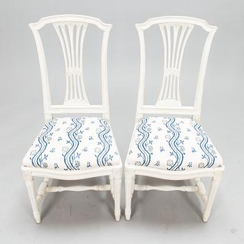 Stolar, 6 st, gustaviansk stil, 1900-talets första hälft.