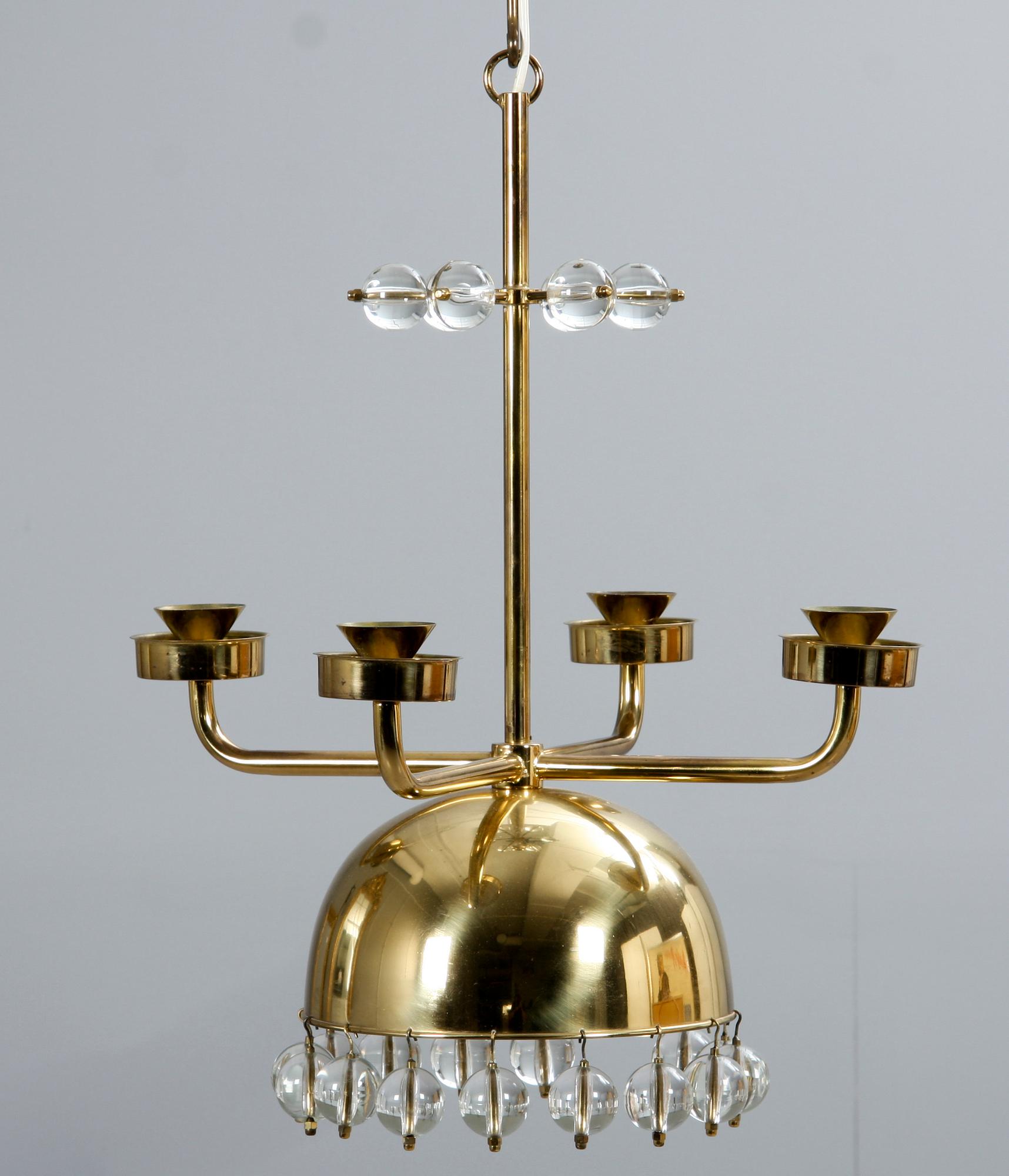 TAKLAMPA, Eriksmålaglas, 1960/70-tal. H 114.