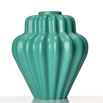 Ewald Dahlskog, two faience vases, Bo Fajans 1930's.